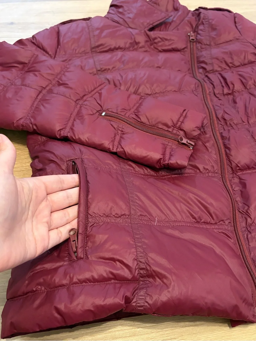NWT Katherine Barclay Quilted Puffer Jacket - Burgundy Women's Size Large